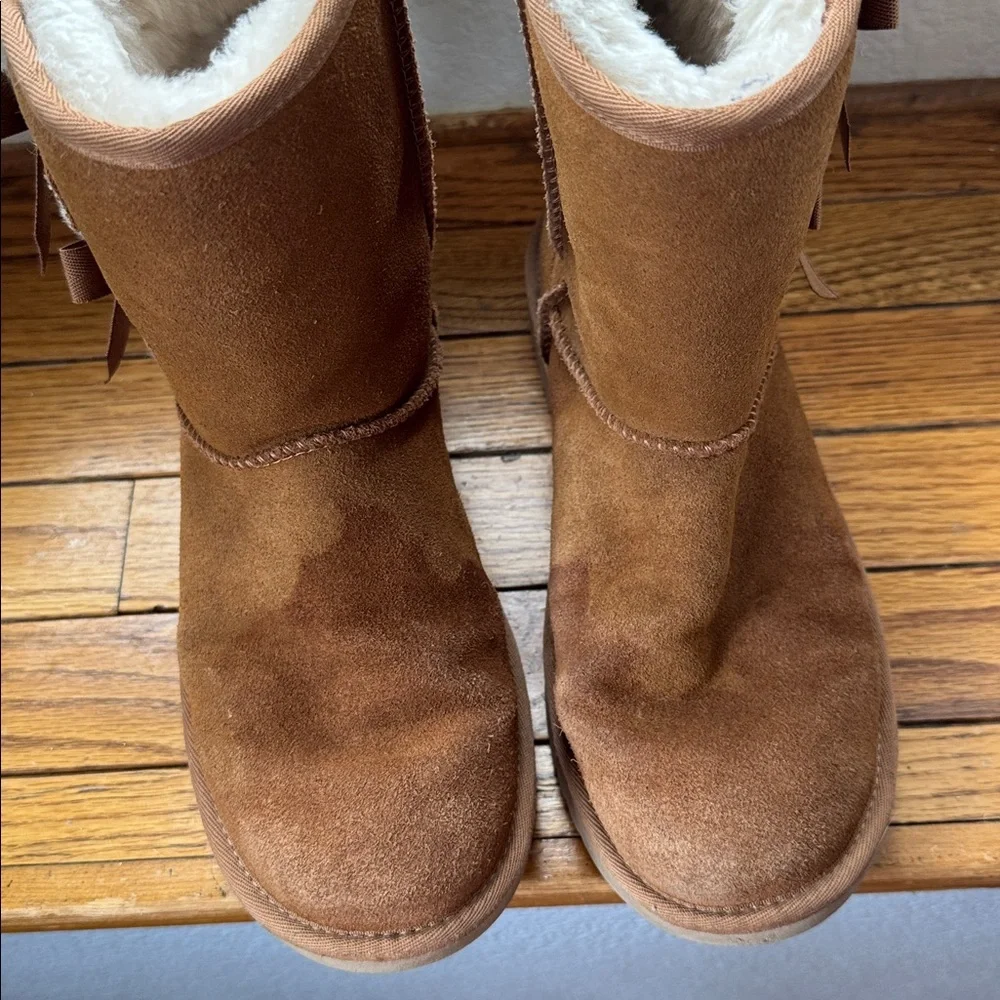 Koolaburra by UGG Suede Bow Tall Boots Victoria Chestnut SIZE US 9